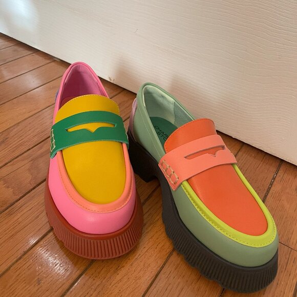 Charlotte Stone Shoes - Charlotte Stone Adam Leather Platform Loafer in Solimar, Multicolor, size 4